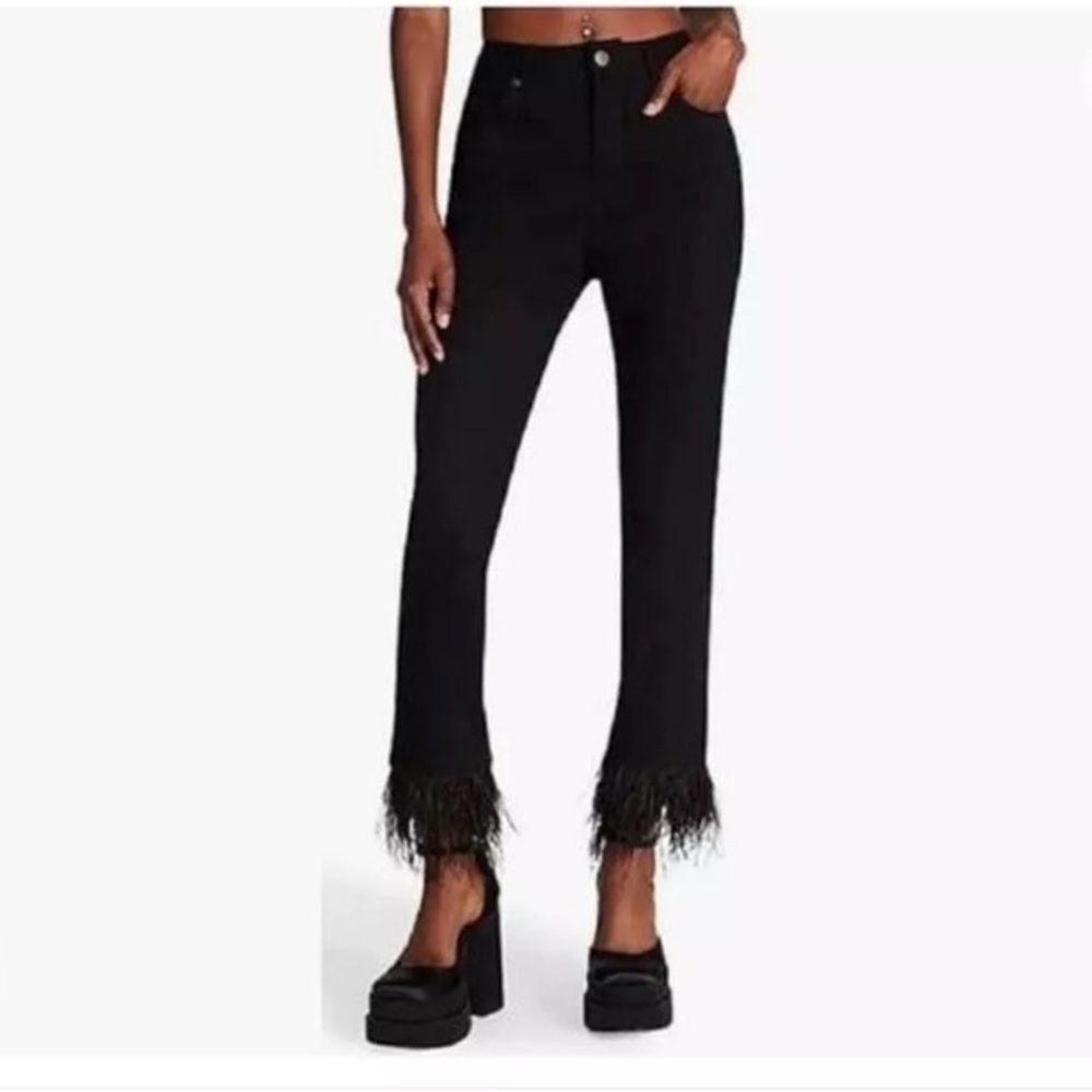 NWT Steve Madden Black Lily High Rise Straight Leg Jeans, Size 28, US 6, Feather